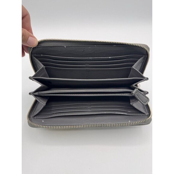 Vintage Rare Coach Wallet Medallion Circle Patchwork Metallic Silver/Gold Zip - Picture 4 of 6